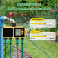 YiERYI Solar Water Timer 4 Outlet Irrigation Controller with Rain Sensor, Automatic Scheduled Watering System with Child Lock for Garden Lawn Farm Irrigation Valve Yieryi