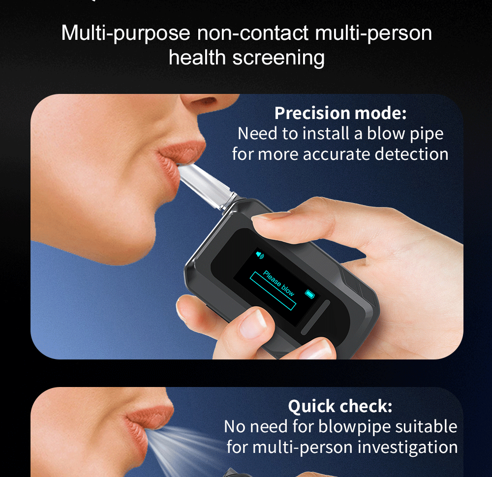 Light Portable Professional Digital Alcohol Breath Tester Breathalyzers Yieryi