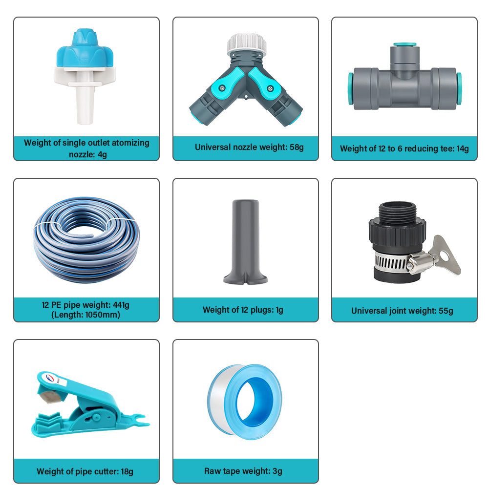 Efficient Garden Irrigation System Kit - Complete Drip Watering Solution with Adjustable Nozzles and PVC Pipes