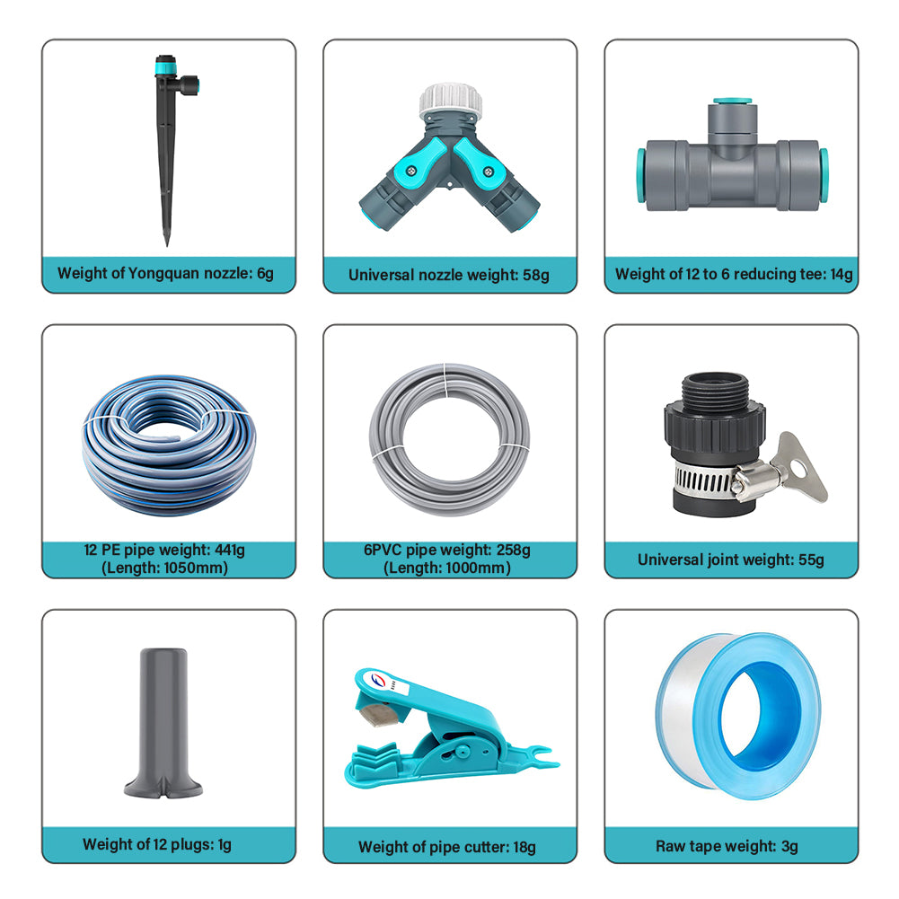 Efficient Irrigation System Kit for Gardens - Adjustable Nozzle, PVC Pipes, Eco-Friendly Drip Irrigation Solution