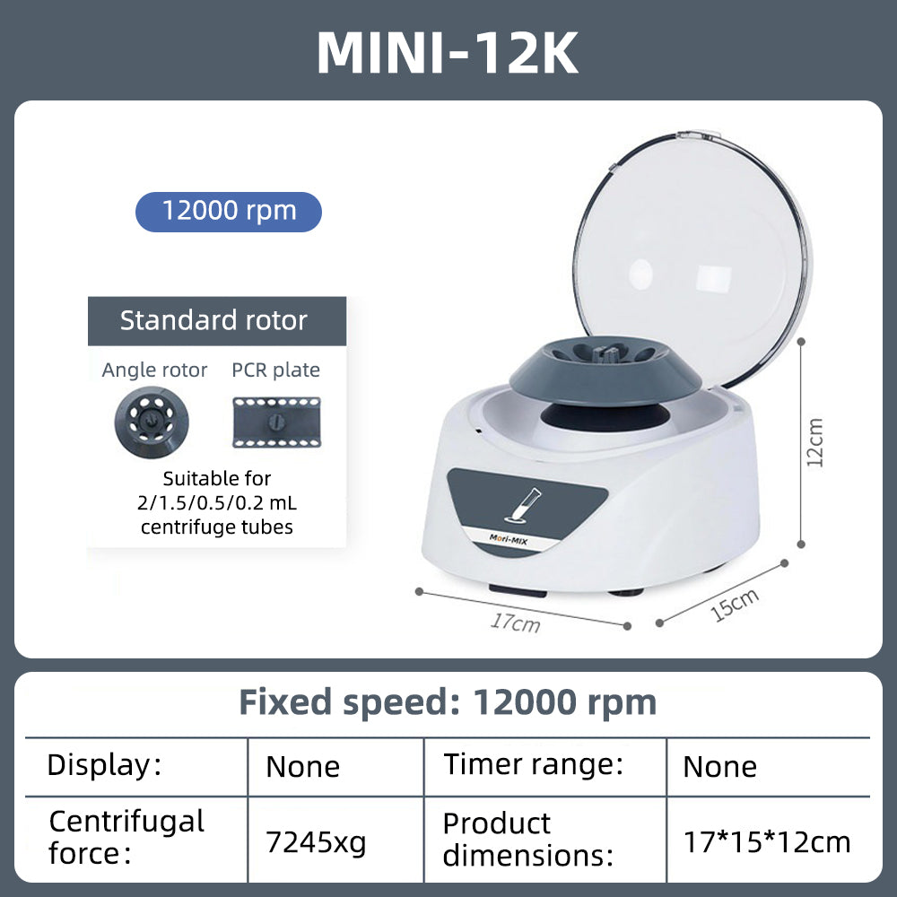 Mini Centrifuge, Laboratory Variable‑Speed Micro Centrifuge, Serum Separator for Veterinary & Pet Medical Use Yieryi