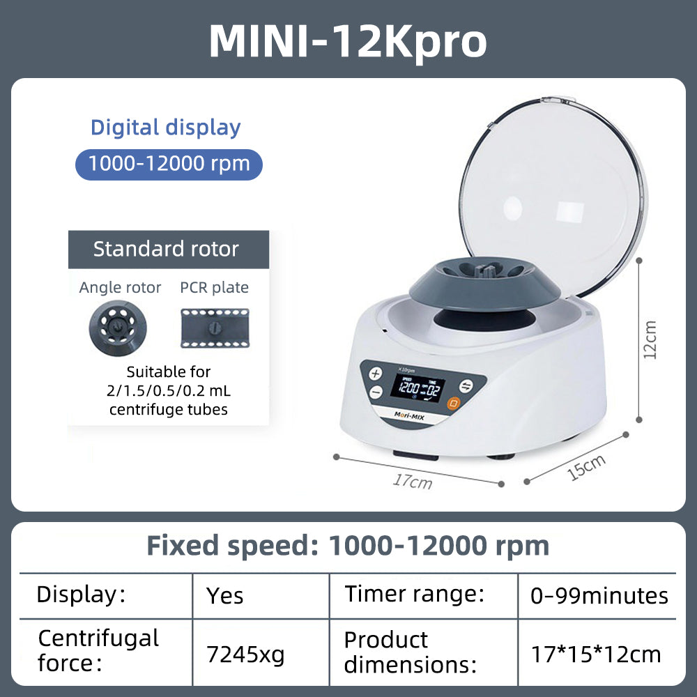 Mini Centrifuge, Laboratory Variable‑Speed Micro Centrifuge, Serum Separator for Veterinary & Pet Medical Use Yieryi