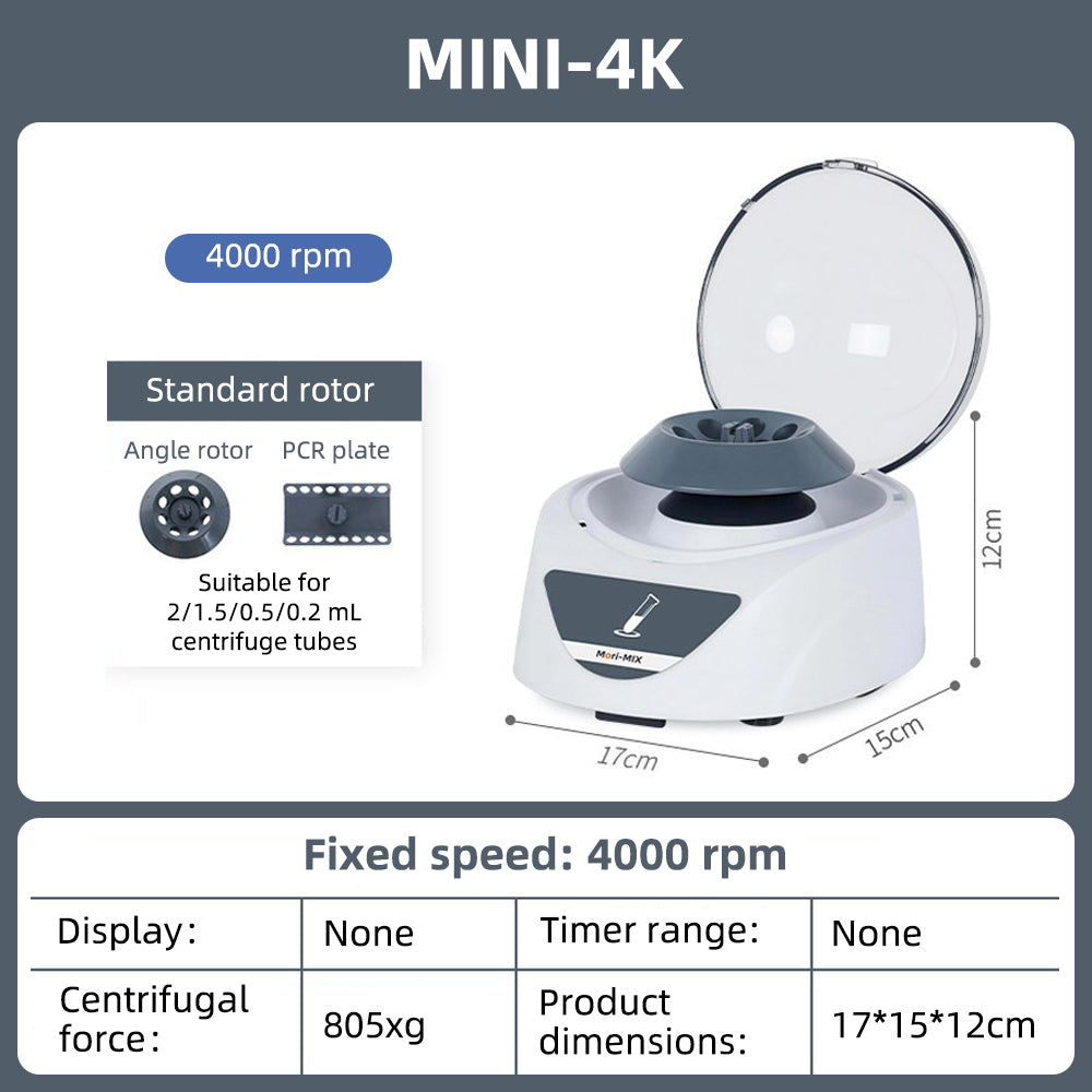 Mini Centrifuge, Laboratory Variable‑Speed Micro Centrifuge, Serum Separator for Veterinary & Pet Medical Use Yieryi