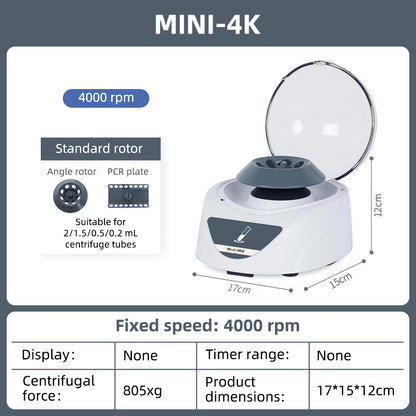 Mini Centrifuge, Laboratory Variable‑Speed Micro Centrifuge, Serum Separator for Veterinary & Pet Medical Use Yieryi