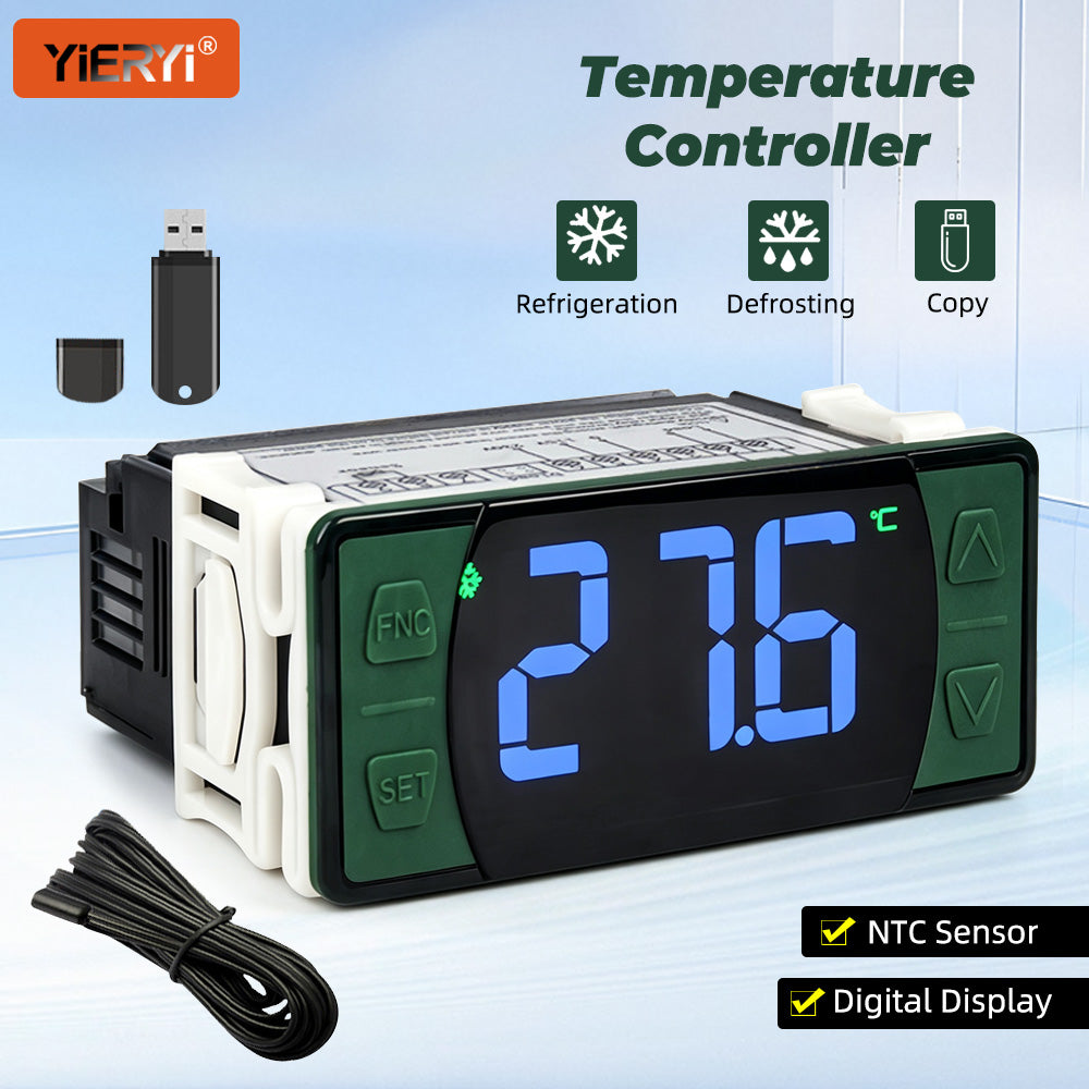 SH‑512E Refrigerator Temperature Controller, Cooling, Heating, Defrost & Fan Delay Start Freezer Thermostat Yieryi