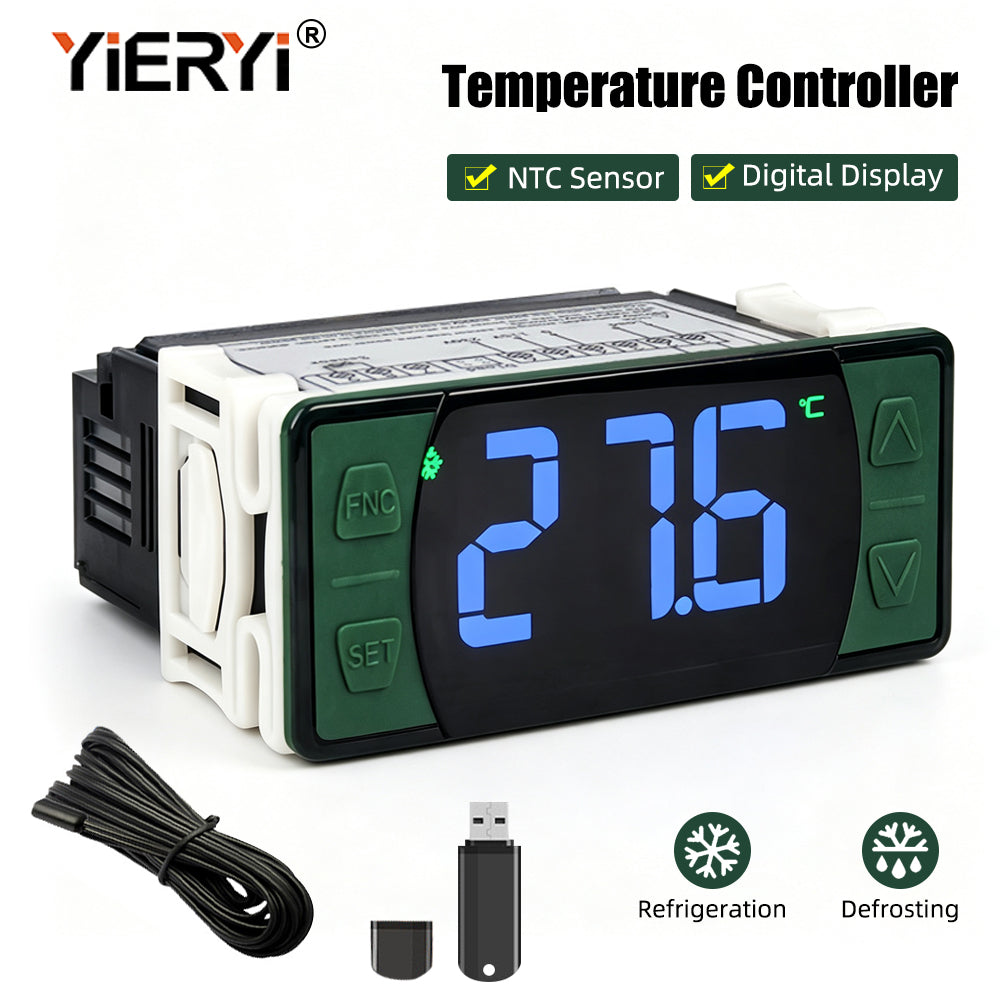 SH‑512E Refrigerator Temperature Controller, Cooling, Heating, Defrost & Fan Delay Start Freezer Thermostat Yieryi