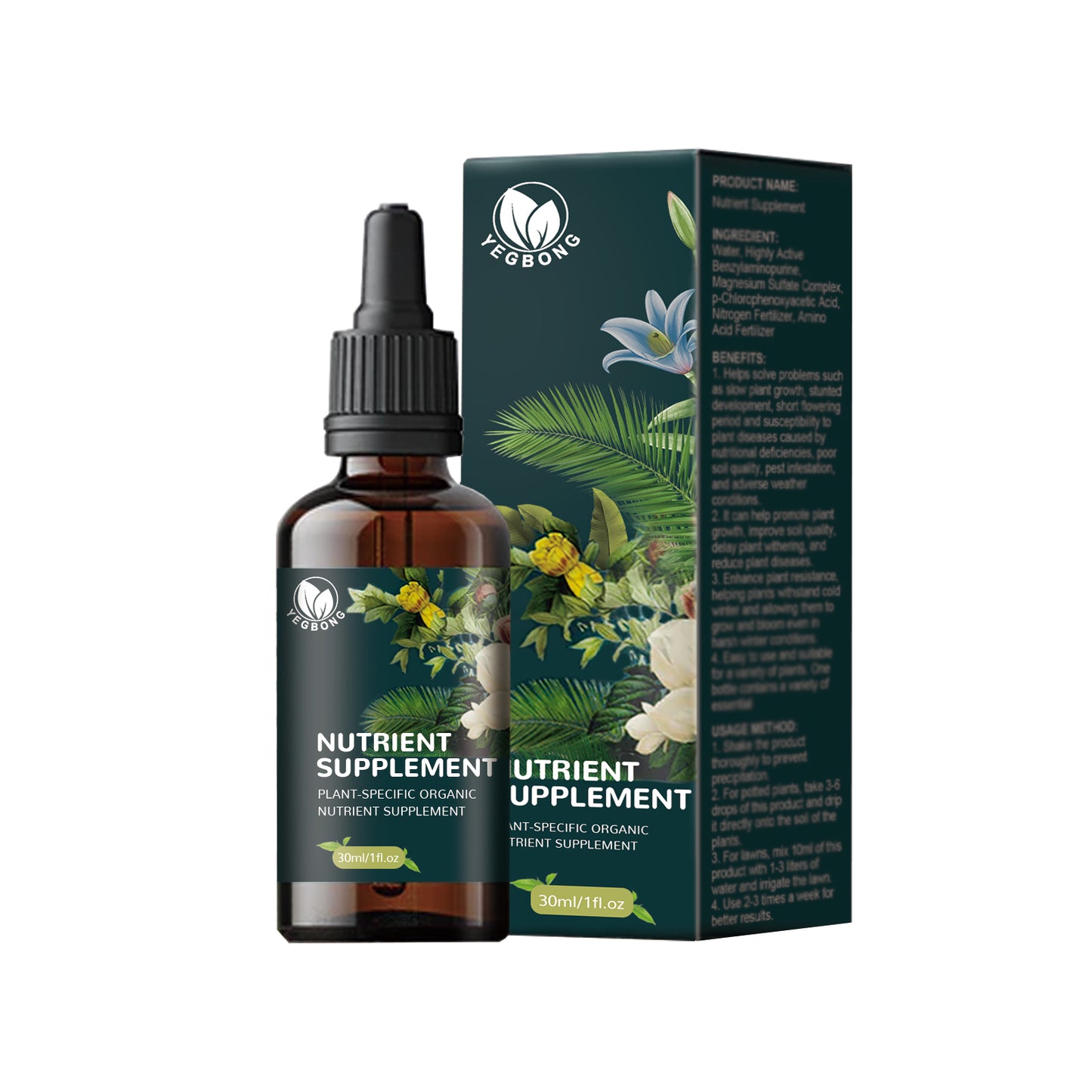 Plant Nutrient Supplement 30ML - Organic Fertilizer for Flowers, Potted Plants & Lawn Growth