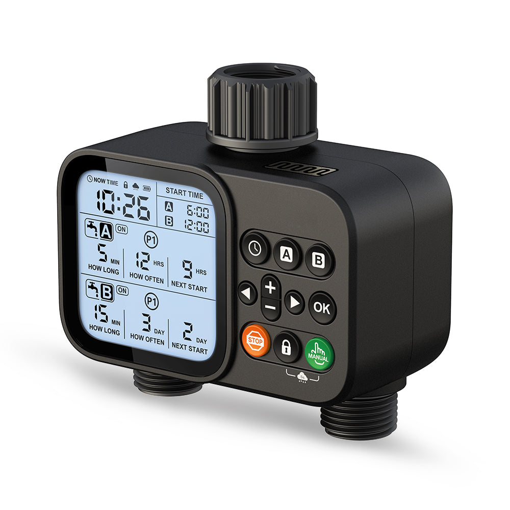 Digital Water Timer for Garden Hose, Automatic Irrigation Timer with Auto & Manual Watering Mode Yieryi