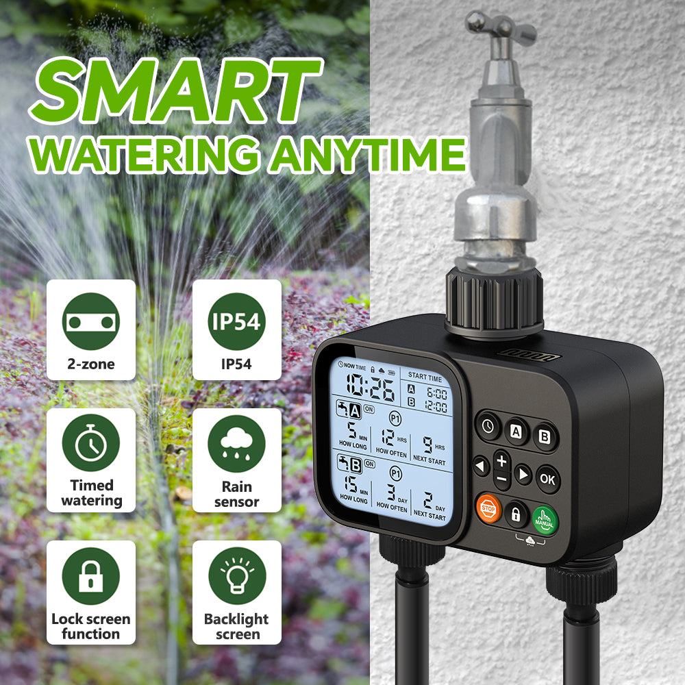 Digital Water Timer for Garden Hose, Automatic Irrigation Timer with Auto & Manual Watering Mode Yieryi