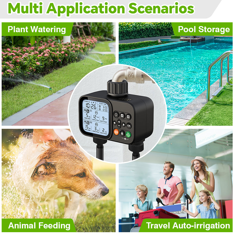 Digital Water Timer for Garden Hose, Automatic Irrigation Timer with Auto & Manual Watering Mode Yieryi