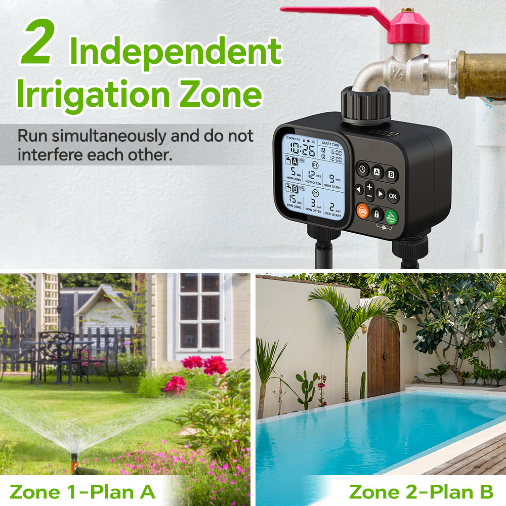 Digital Water Timer for Garden Hose, Automatic Irrigation Timer with Auto & Manual Watering Mode Yieryi