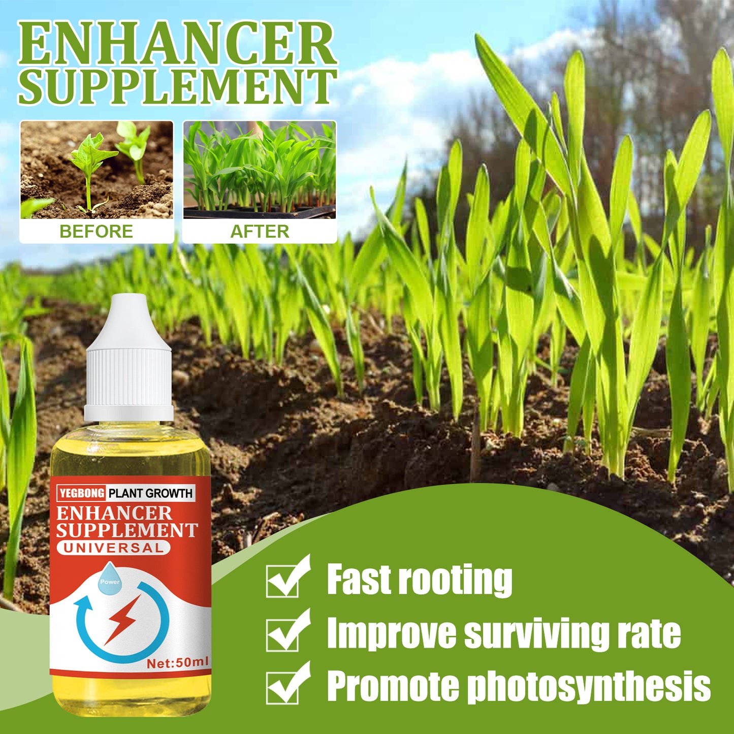 【50ML Plant Growth Enhancer】Root Booster | Fast Growth | Organic Liquid Fertilizer