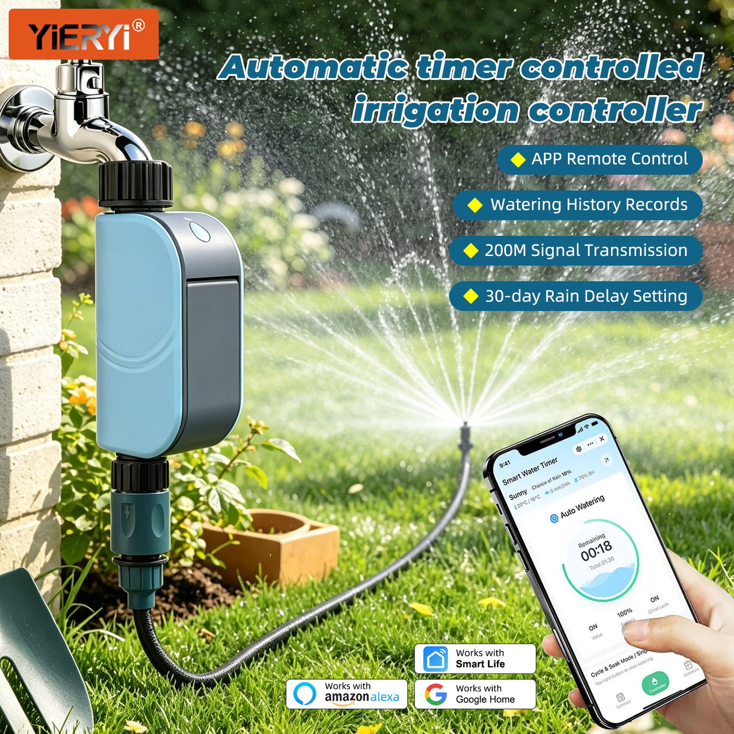 Automatic timer controlled irrigation controller Yieryi