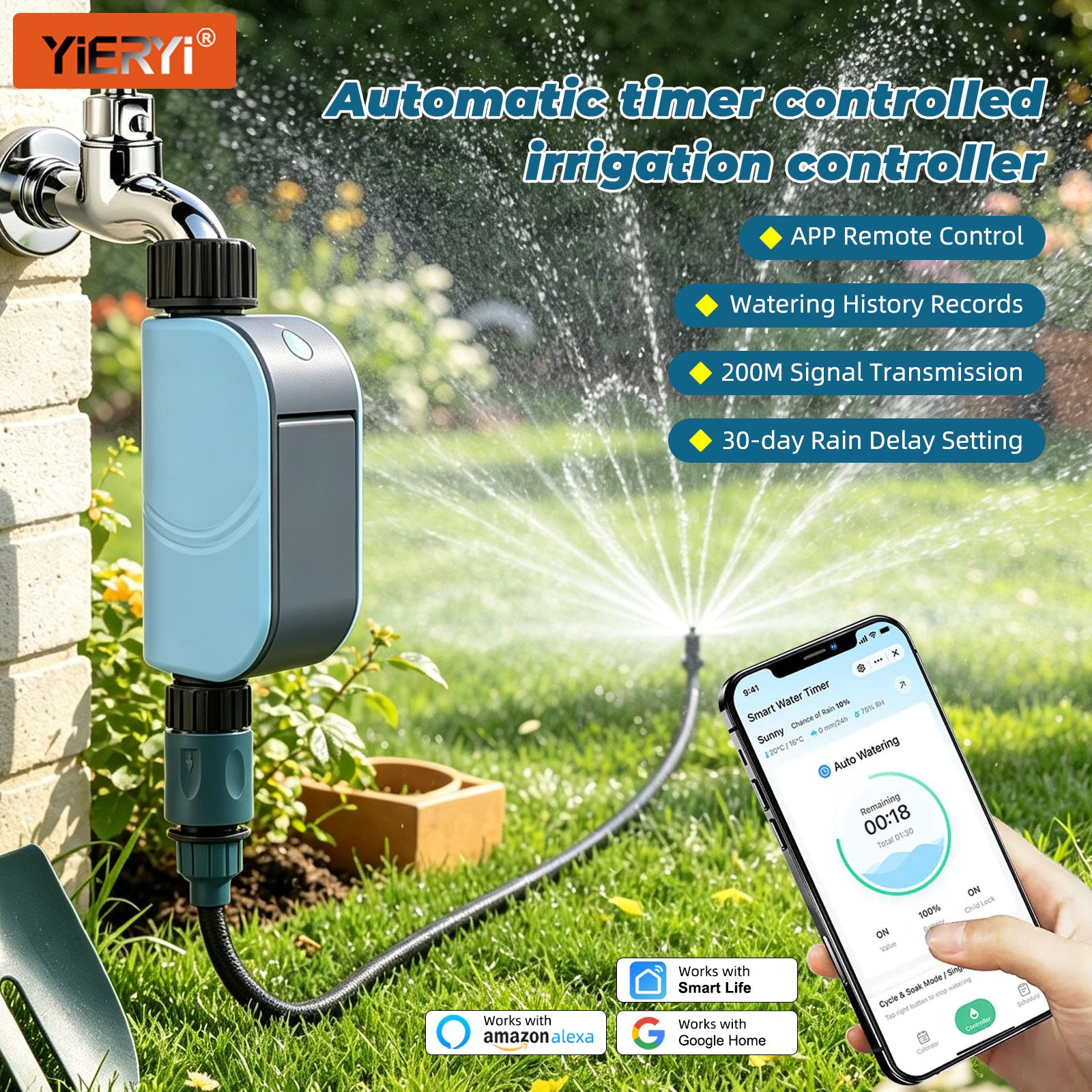 Automatic timer controlled irrigation controller Yieryi