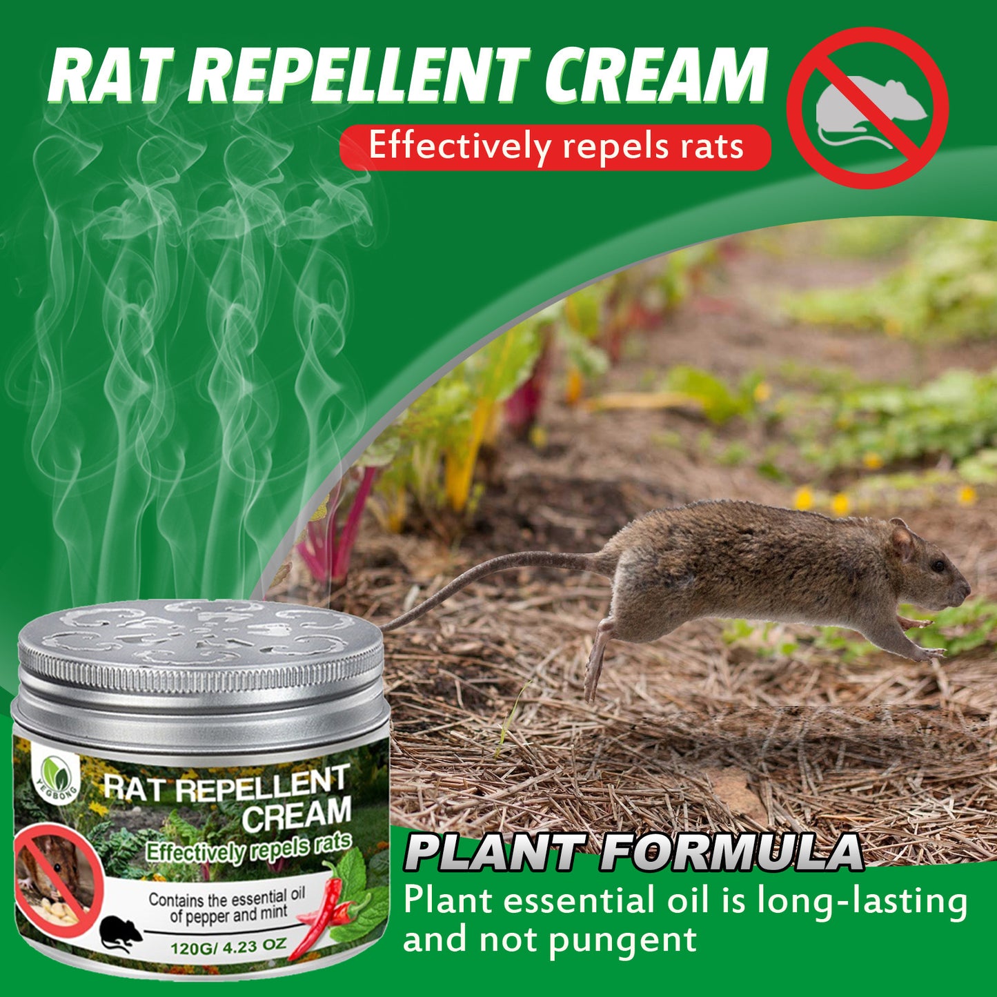 Rat Repellent Cream for Gardens and Home Use – Effective Rat Repellent for Gardens, Cars, and More | 120g