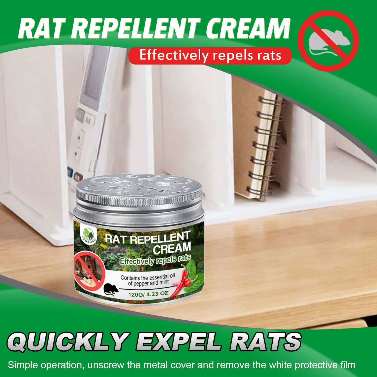 Rat Repellent Cream for Gardens and Home Use – Effective Rat Repellent for Gardens, Cars, and More | 120g