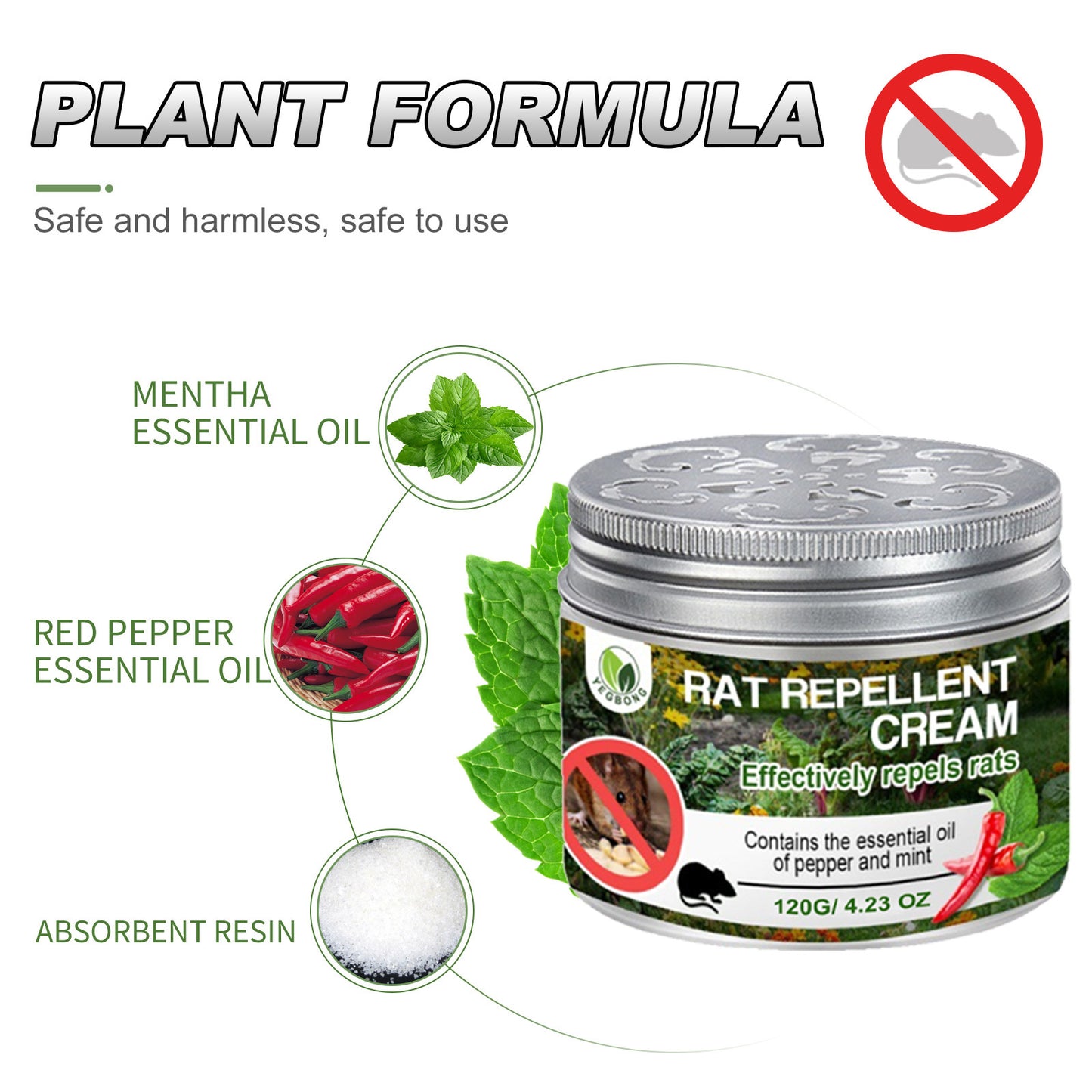 Rat Repellent Cream for Gardens and Home Use – Effective Rat Repellent for Gardens, Cars, and More | 120g