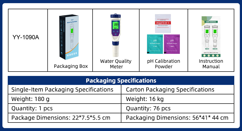 YY1090A 5in1 PH Salinity Temperature TDS EC Backlight PH Simultaneous Display Function Green Screen Rechargeable Version Yieryi