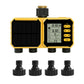 YiERYI Solar Water Timer 4 Outlet Irrigation Controller with Rain Sensor, Automatic Scheduled Watering System with Child Lock for Garden Lawn Farm Irrigation Valve Yieryi