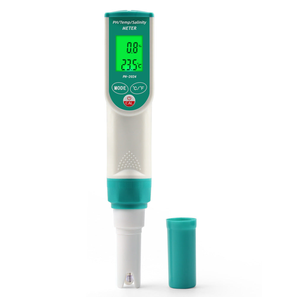 YIERYI pH Meter, Digital Salinity Tester and pH Tester with ATC for Seawater, Salt Water, Freshwater