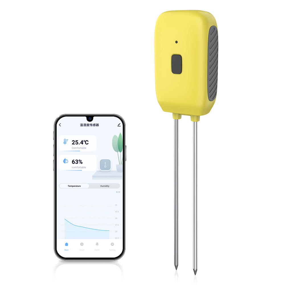 Smart Soil Monitor with Bluetooth - Accurate Soil Moisture and Temperature Sensor for Plant Care