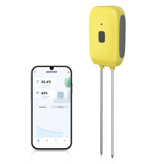 Smart Soil Monitor with Bluetooth - Accurate Soil Moisture and Temperature Sensor for Plant Care