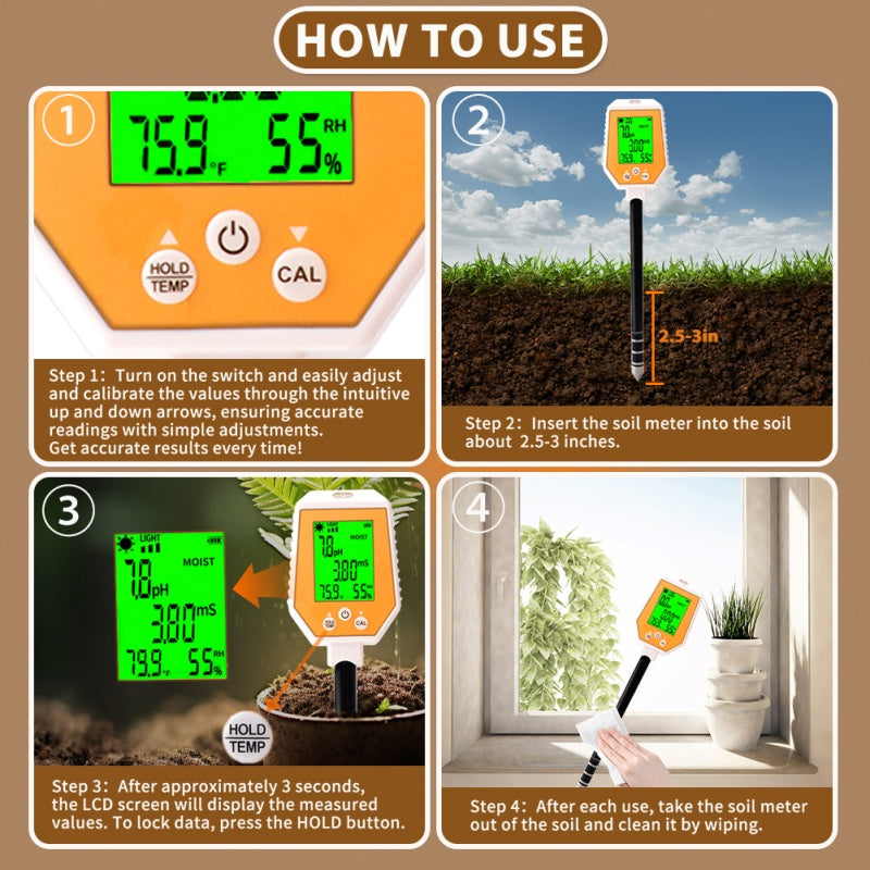 Yieryi Unlock the Potential of Your Soil with the Multi-Function Soil Tester