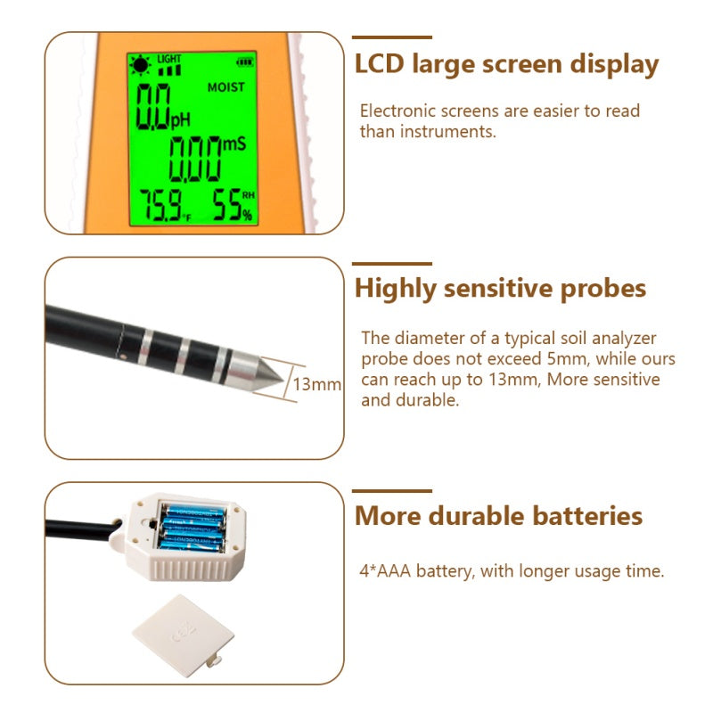 Yieryi Unlock the Potential of Your Soil with the Multi-Function Soil Tester