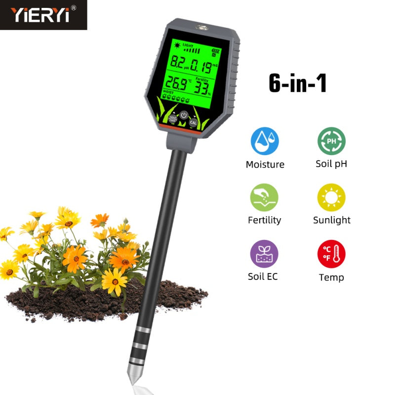 YIERYI Multi-Function 6-in-1 Soil Tester – Your Gardening and Agricultural Expert