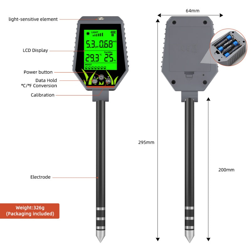 YIERYI Multi-Function 6-in-1 Soil Tester – Your Gardening and Agricultural Expert