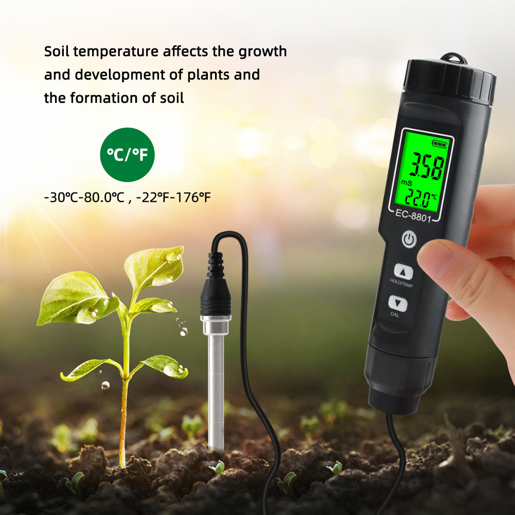 YIERYI New soil tester EC-8801 soil EC/temperature tester portable electric test tool